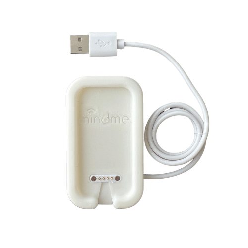 Image of the MindMe Pro SM charger with docking station, purpose-built for easy charging. Designed for the 4G SOS GPS pendant and fall alarm, allowing individuals to live life with peace of mind.